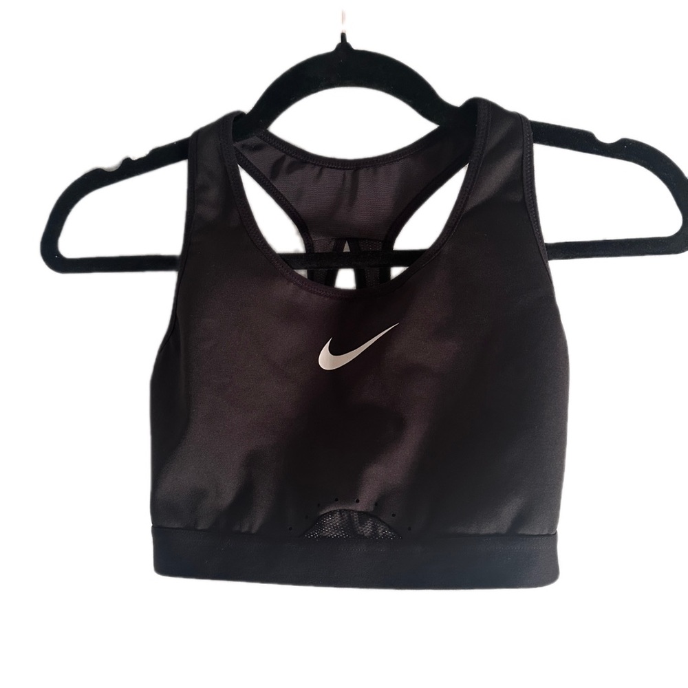 Nike Black Sports Bra with White Swoosh